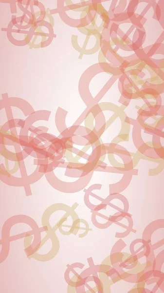 Segni Multicolori Dollari Traslucidi Sfondo Bianco Toni Rossi Illustrazione — Foto Stock