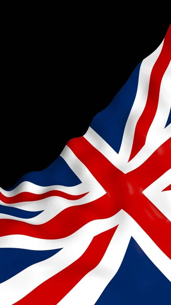 Zwaaiende Vlag Van Groot Brittannië Donkere Achtergrond Britse Vlag Verenigd — Stockfoto