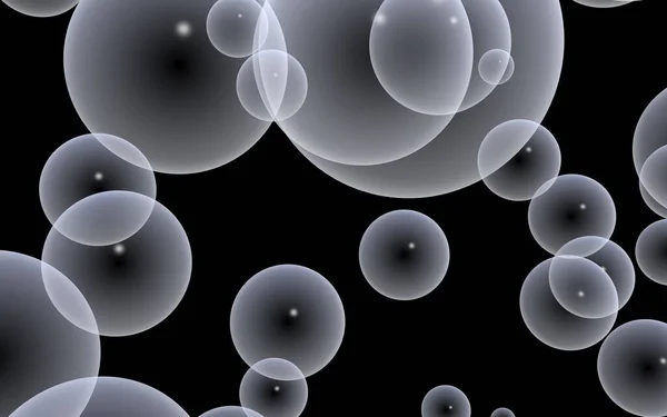 Dark Background Light Bubbles Wallpaper Texture Balloons Illustration — Stock Photo, Image