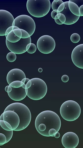 Temné Pozadí Zeleně Mřížené Bubliny Tapeta Textura Bublinková Ilustrace — Stock fotografie