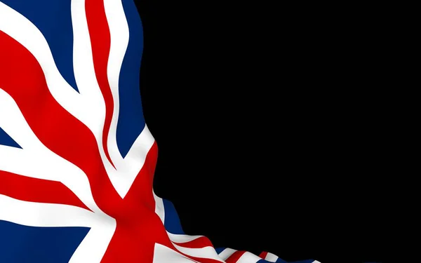 Flagge Des Vereinigten Königreichs Auf Dunklem Hintergrund Schwenkend Britische Flagge — Stockfoto