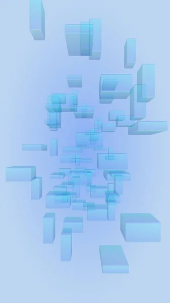 Niebiesko Białe Abstrakcyjne Tło Cyfrowe Technologiczne Wzór Powtarzających Się Prostokątów — Zdjęcie stockowe
