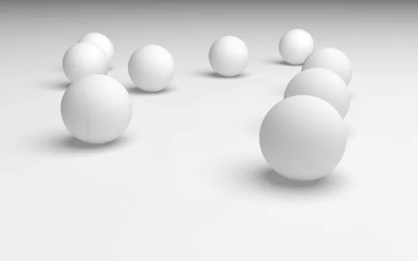 Witte Abstracte Achtergrond Set Witte Ballen Geïsoleerd Witte Achtergrond Illustratie — Stockfoto