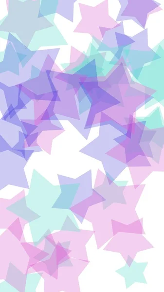 Multicolored Translucent Stars White Background Pink Tones Illustration — Stock Photo, Image