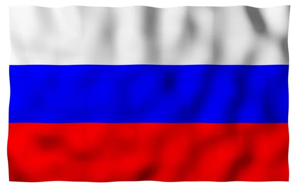Waving Flaga Federacji Rosyjskiej Narodowy Symbol Państwa Rosji Ilustracja — Zdjęcie stockowe