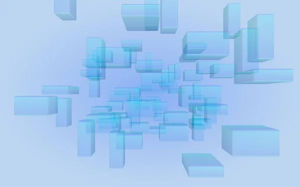 Fundo Digital Tecnológico Abstrato Azul Branco Padrão Com Retângulos Repetitivos — Fotografia de Stock