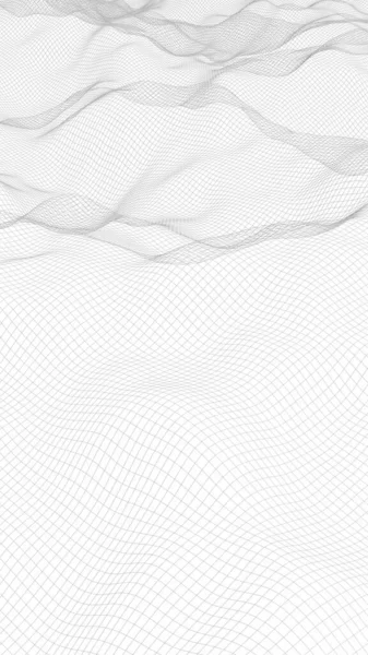 Abstract Landscape White Background Cyberspace Grid Tech Network Illustration Vertical — Stock Photo, Image