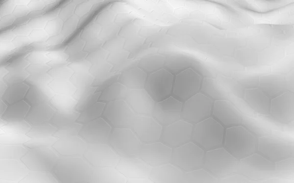 White Honeycomb Gradient Color Light Background Perspective View Polygon Look — Stock Photo, Image