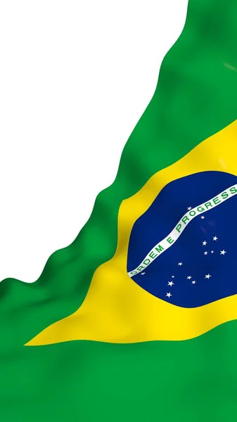 Ondeando Bandera Brasil Ordem Progresso Orden Progreso Río Janeiro Sudamérica — Foto de Stock