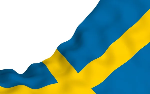 Bandiera Sweden Simbolo Ufficiale Del Regno Svezia Campo Blu Con — Foto Stock