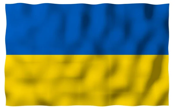 Флаг Украины Белом Фоне Государственный Флаг Флаг Штата Синий Желтый — стоковое фото