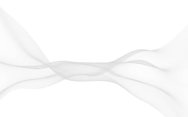 Beyaz soyut arka plan. Dalgalanan beyaz eşarp. Rüzgarın beyaz kumaşında sallanıyor. 3B illüstrasyon