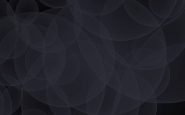 Soyut siyah arkaplan. Koyu şeffaf baloncuklu arkaplan. 3B illüstrasyon