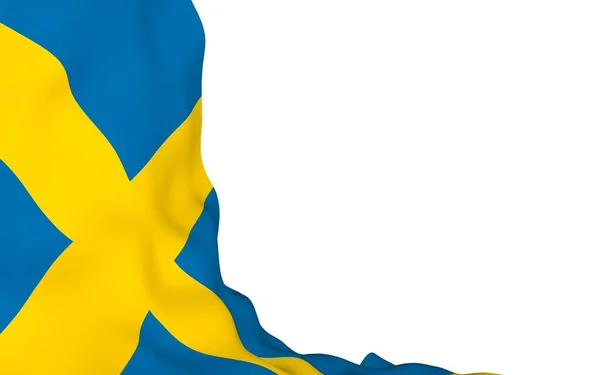 Sveriges Flagga Officiell Statssymbol För Konungariket Sverige Ett Blått Fält — Stockfoto