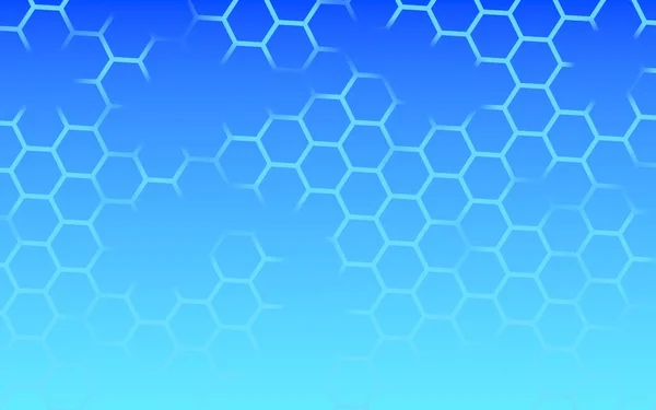 Genomskinlig Med Raster Honeycomb Gradient Blå Himmel Bakgrund Perspektivvy Polygon — Stockfoto