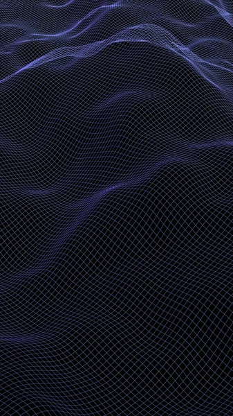 Αφηρημένο Τοπίο Σκοτεινό Φόντο Ναυτικό Μπλε Πλέγμα Του Κυβερνοχώρου Δίκτυο — Φωτογραφία Αρχείου