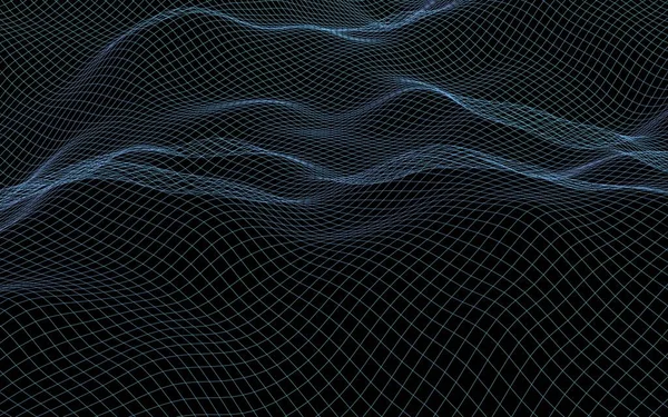 Fundo Paisagístico Abstrato Rede Azul Ciberespaço Rede Tecnologia Ilustração — Fotografia de Stock
