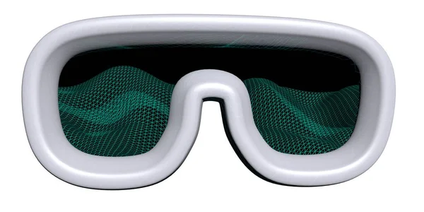 白い背景にバーチャルリアリティマスクイラスト Vrメガネ技術コンセプト 3Dイラスト — ストック写真