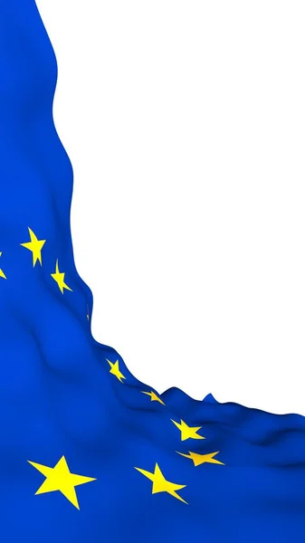 Bandiera Leggermente Sventolante Dell Unione Europea Isolata Sfondo Bianco Rendering — Foto Stock