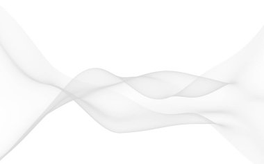 Beyaz soyut arka plan. Dalgalanan beyaz eşarp. Rüzgarın beyaz kumaşında sallanıyor. 3B illüstrasyon