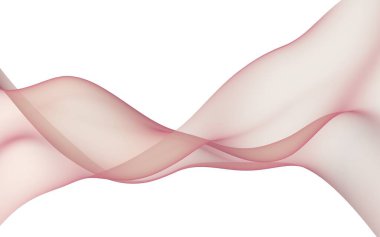 Soyut dalga. Eşarp. Beyaz arka plan üzerinde parlak şerit. Soyut duman. Raster hava arka planı. 3d illüstrasyon