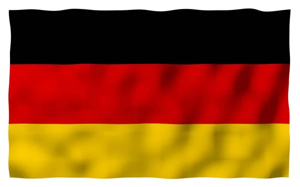 Σημαία Γερμανίας Ευρεία Τρισδιάστατη Απεικόνιση Κρατικό Σύμβολο Της Ομοσπονδιακής Δημοκρατίας — Φωτογραφία Αρχείου