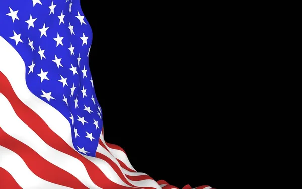 Vink Med Amerikas Forente Staters Flagg Mørk Bakgrunn Stjerner Striper – stockfoto