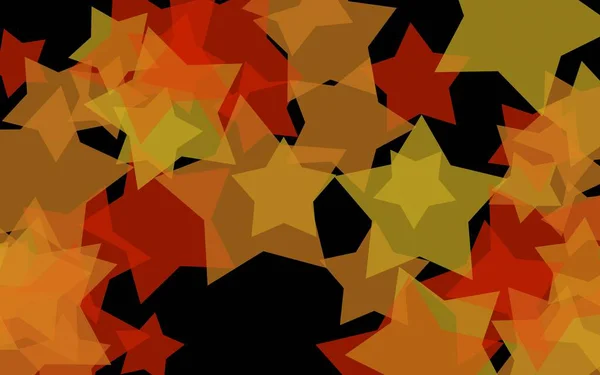 Multicolored Translucent Stars Dark Background Orange Tones Illustration — Stock Photo, Image