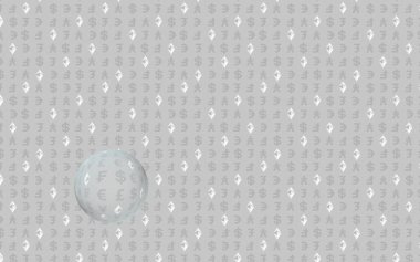 Gri bir arka plan üzerinde Ethereum klasik ve para birimi. Dijital kripto sembolü. Döviz balonu, dalga etkisi, piyasa dalgalanmaları. İş konsepti. 3d illüstrasyon
