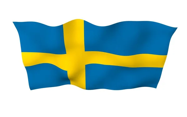 Flag Sweden Official State Symbol Kingdom Sweden Blue Field Yellow — Stock Photo, Image