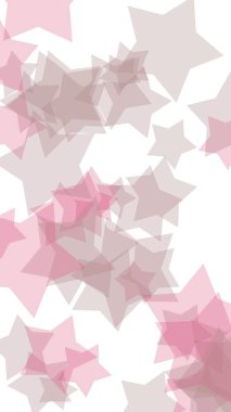 Beyaz arkaplanda çok renkli yarı saydam yıldızlar. Dikey görüntü yönlendirmesi. 3B illüstrasyon