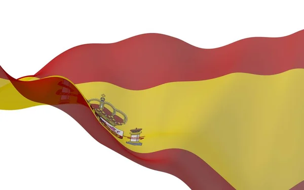 Σημαία Της Ισπανίας Επίσημο Κρατικό Σύμβολο Του Βασιλείου Της Ισπανίας — Φωτογραφία Αρχείου
