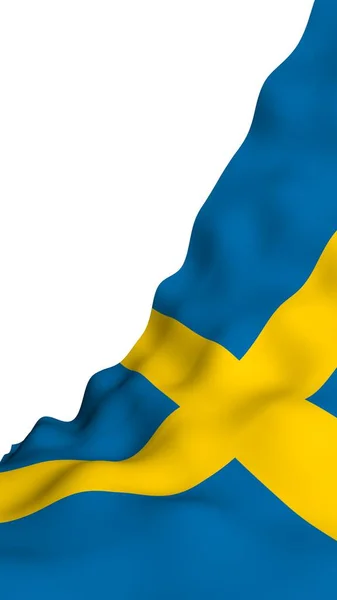 Bandiera Sweden Simbolo Ufficiale Del Regno Svezia Campo Blu Con — Foto Stock