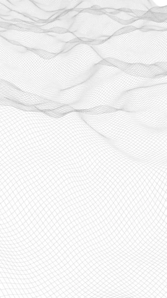 Abstract Landscape White Background Cyberspace Grid Tech Network Illustration Vertical — Stock Photo, Image