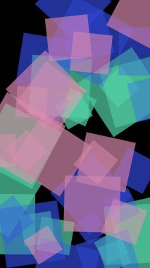 Koyu arkaplanda çok renkli yarı şeffaf altıgenler. Dikey görüntü yönlendirmesi. 3B illüstrasyon