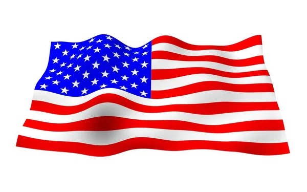 Zwaaien Vlag Van Verenigde Staten Van Amerika Sterren Strepen Staatssymbool — Stockfoto