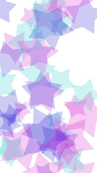 Multicolored Translucent Stars White Background Pink Tones Illustration — Stock Photo, Image