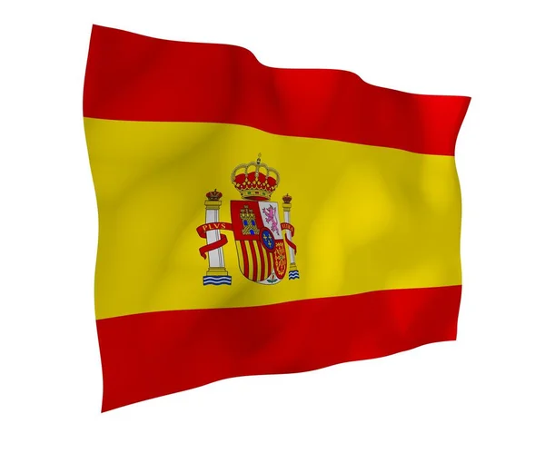 Spaniens Flagga Konungariket Spaniens Officiella Statssymbol Begreppet Webb Sportsidor Språkkurser — Stockfoto