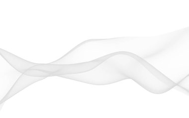 Beyaz soyut arka plan. Dalgalanan beyaz eşarp. Rüzgarın beyaz kumaşında sallanıyor. 3B illüstrasyon