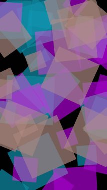 Koyu arkaplanda çok renkli yarı şeffaf altıgenler. Dikey görüntü yönlendirmesi. 3B illüstrasyon