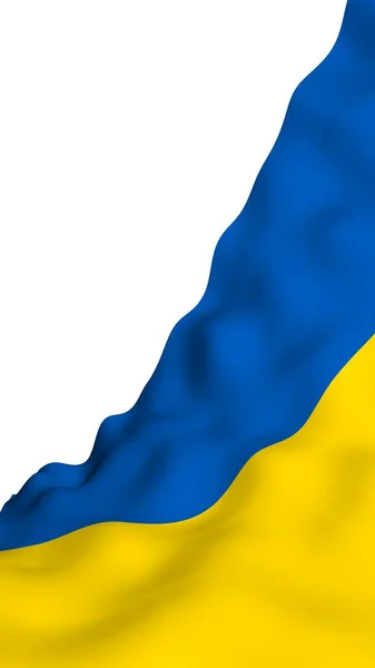 Ukrainas Flagga Vit Bakgrund Nationell Flagga Och Delstat Blå Och — Stockfoto