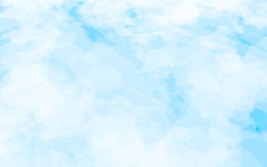 Sabahları parlak gökyüzü. Beyaz bulutlarla mavi gökyüzü arka planı. Berrak mavi gökyüzünde kümülüs beyaz bulutlar. 3d illüstrasyon