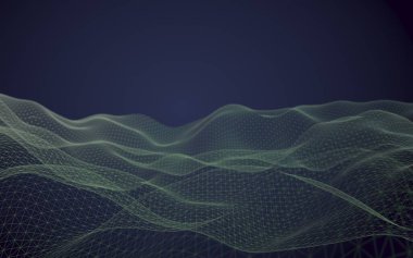 Soyut manzara arka plan. Siber uzay mor ızgarası. merhaba teknoloji ağı. 3d illüstrasyon