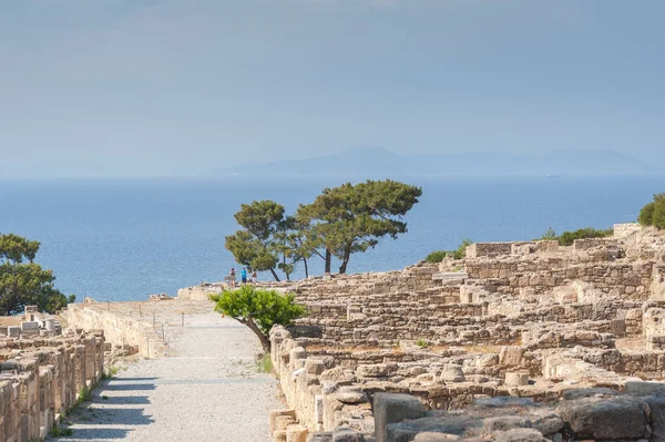 Antik şehir Kamiros, Hellenistik Homer, Yunan Adası Rodos bahsedilen şehir kalıntıları. Yunanistan. Europe.
