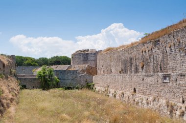 Rodos, Yunanistan. 30 Mayıs 2018. Rodos'ta Ortaçağ şehir duvarı, Eski Şehir, Rodos Adası, Yunanistan, Avrupa.
