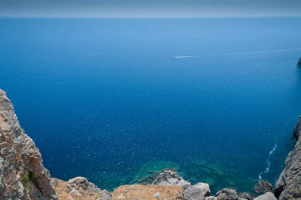 Місто Ліндос Акрополя Руїни Стародавнього Clifftop Залишки Доричного Храм Афіна — стокове фото