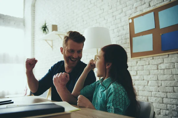 Teen girl completed homework from school. — Stock Photo, Image