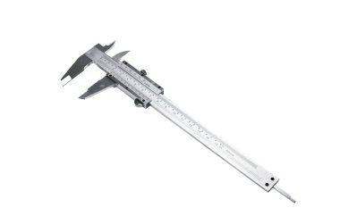 Vernier kırpma yolu ile üzerine beyaz izole Kaliper.