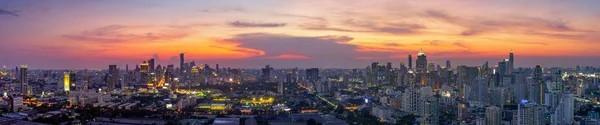 Bangkok Skyline Panorama Antes Puesta Del Sol Tailandia — Foto de Stock