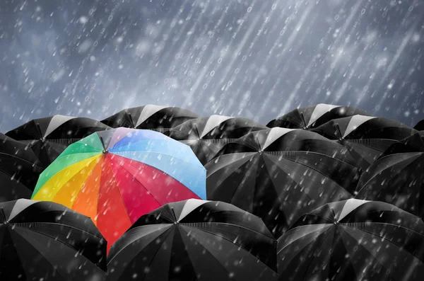 Data Protection Which Protects Umbrella Storm — Stock Photo, Image